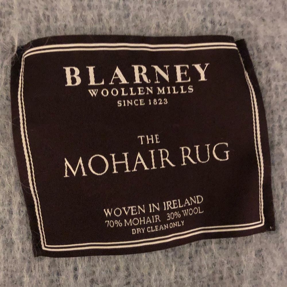 Blue Mohair & wool blanket purchased in Ireland
